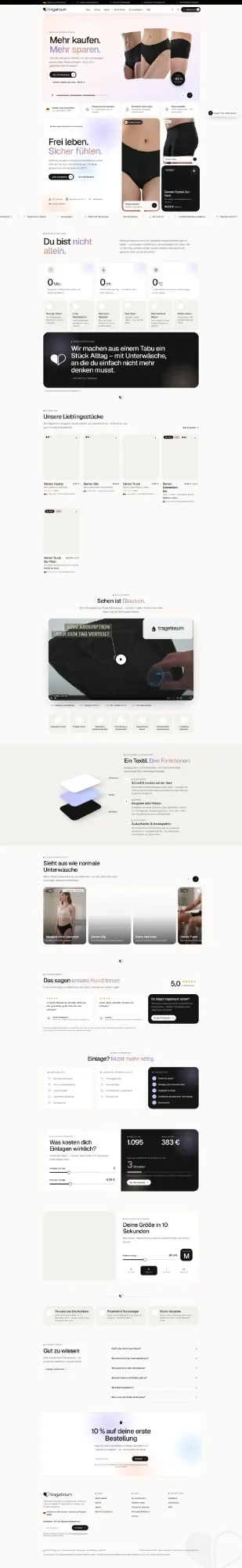 Screenshot der Website Tragetraum
